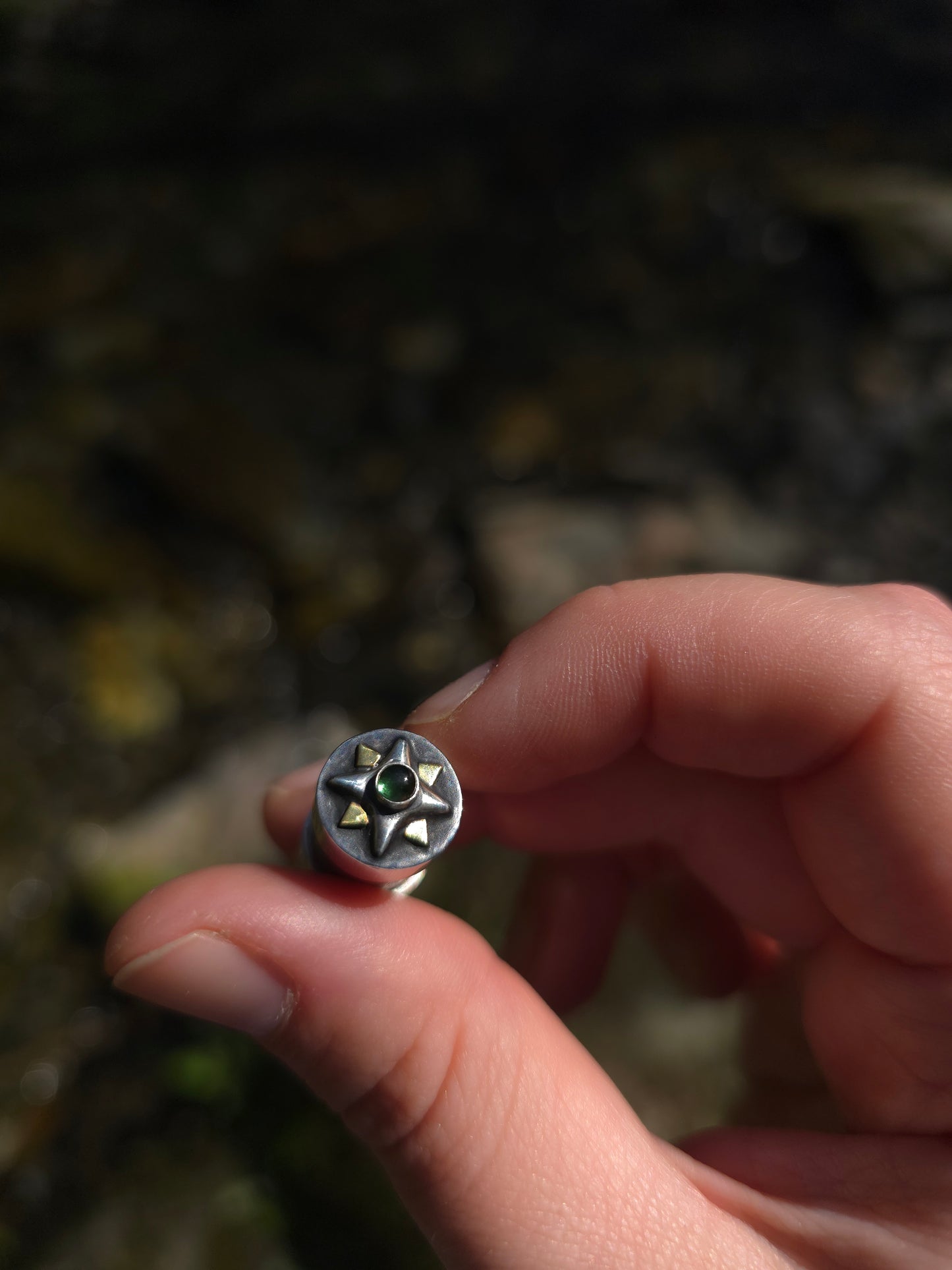 'Touch Wood' Silver and Brass Star Necklace Charm