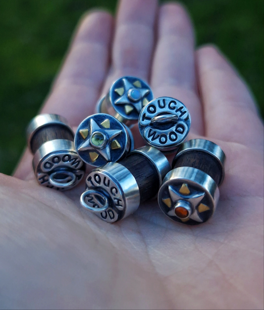 'Touch Wood' Silver and Brass Star Necklace Charm