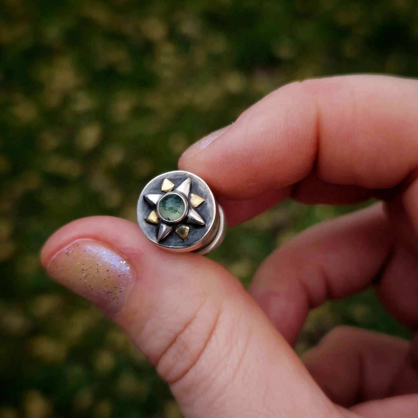 'Touch Wood' Silver and Brass Star Necklace Charm