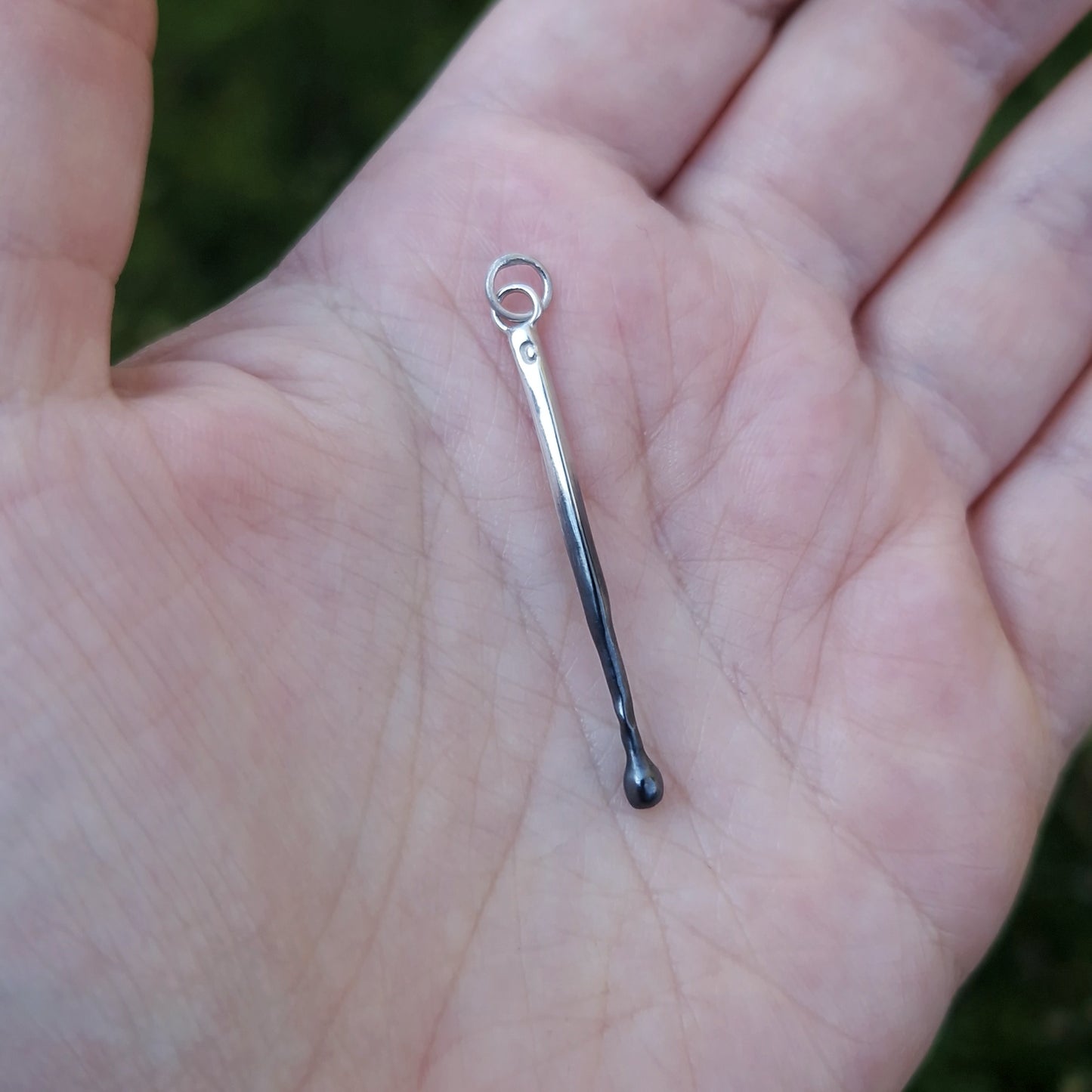 Silver Burnt Match Necklace Charm