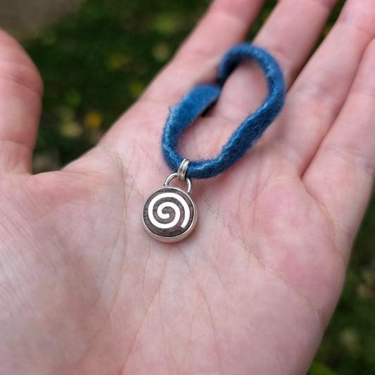 'Touch Wood' Silver Spiral Necklace Charm