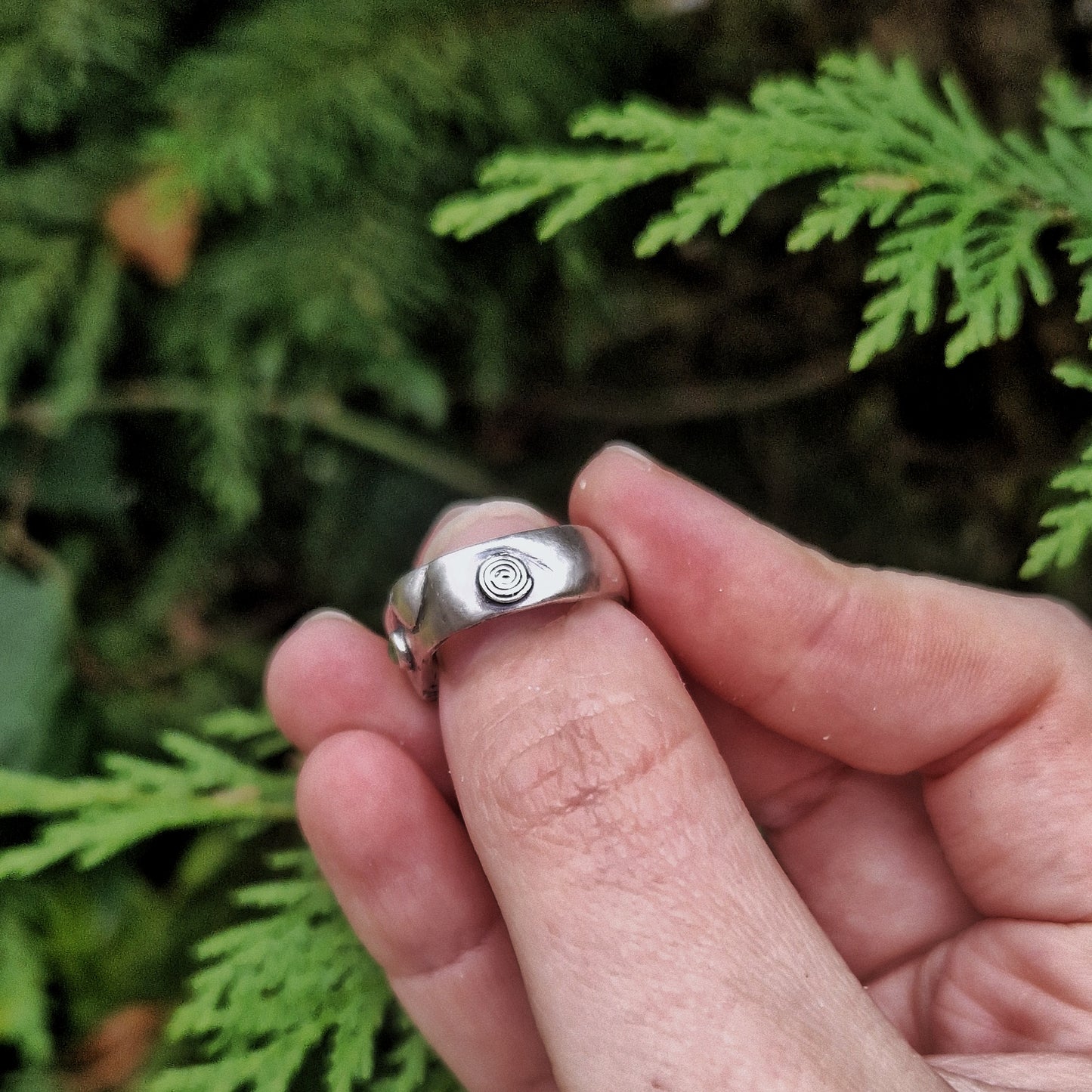 Silver Spiral Ring with Tourmaline