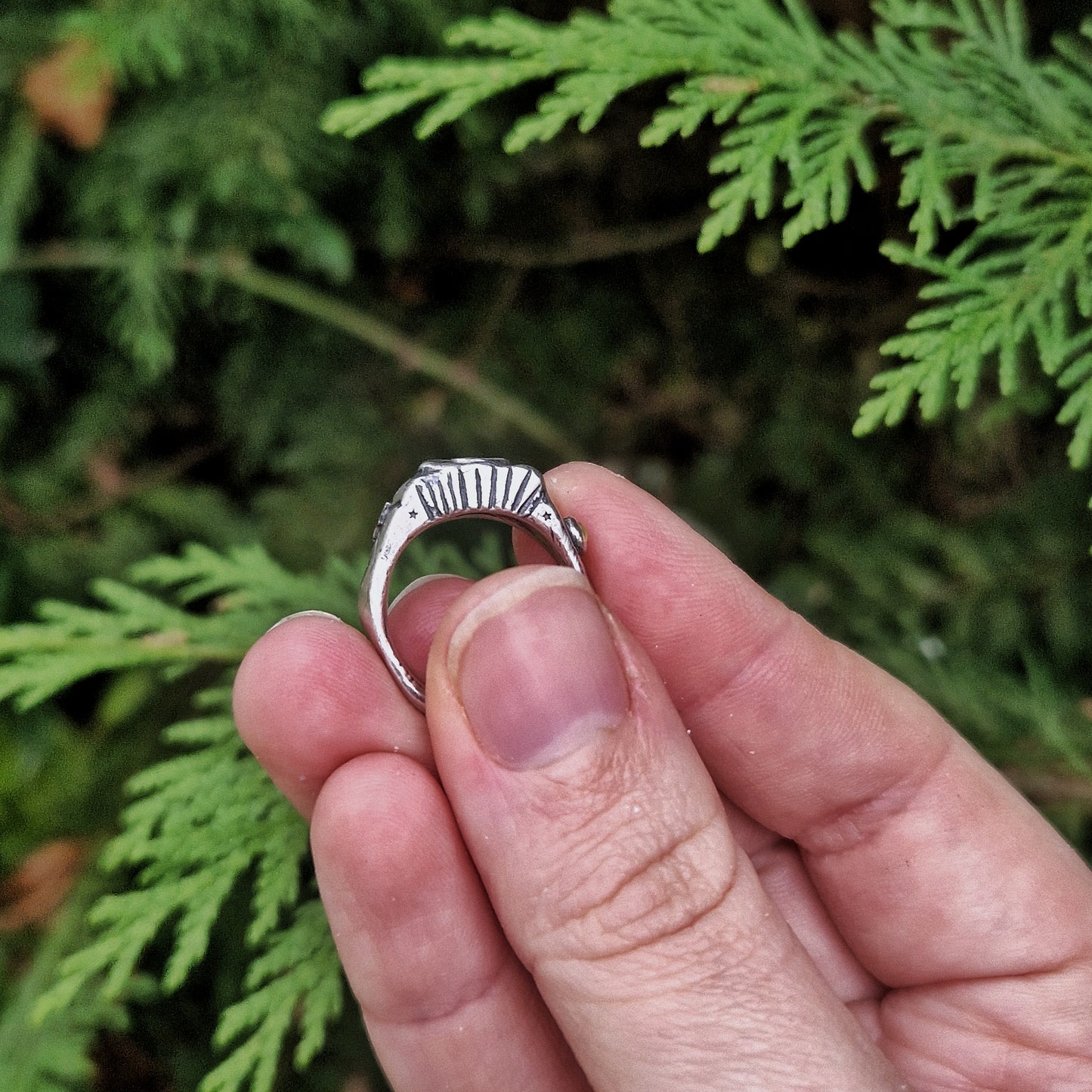 Silver Spiral Ring with Tourmaline