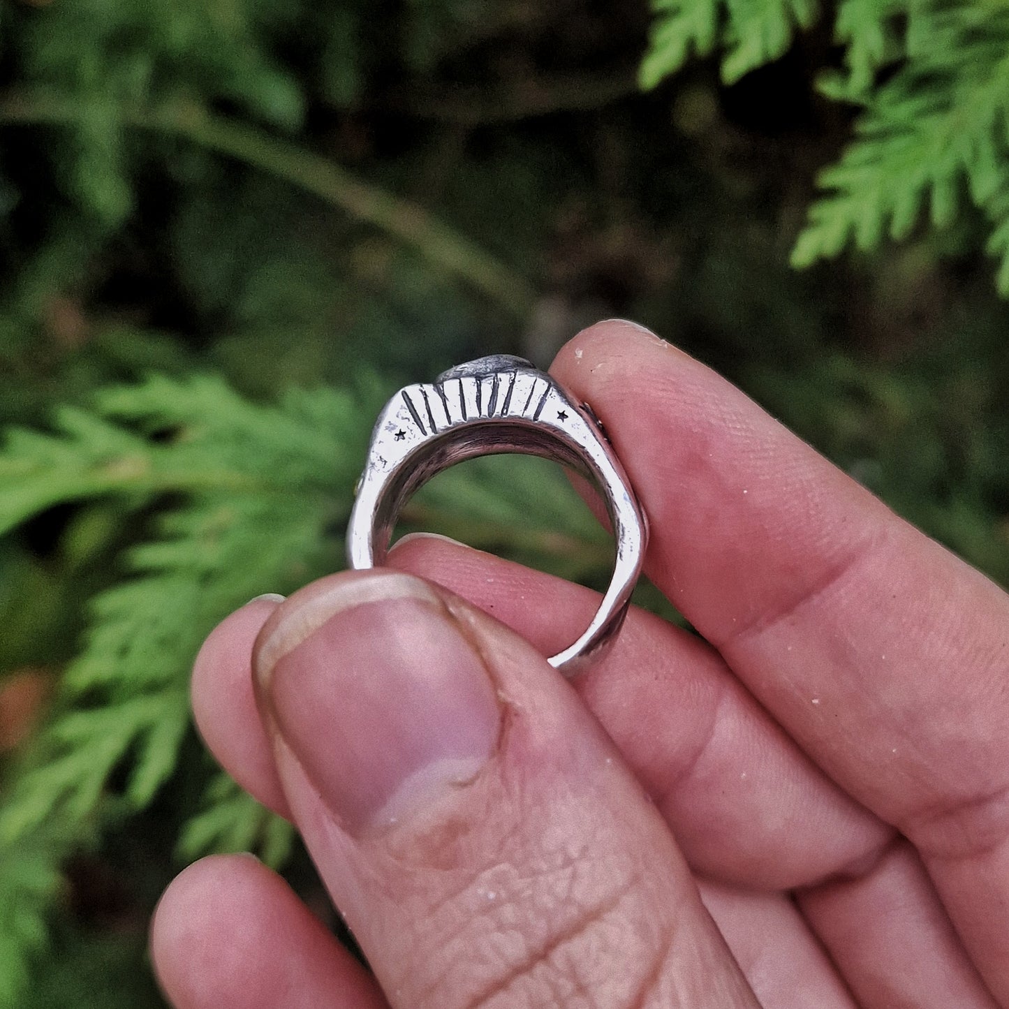 Silver Spiral Ring with Tourmaline