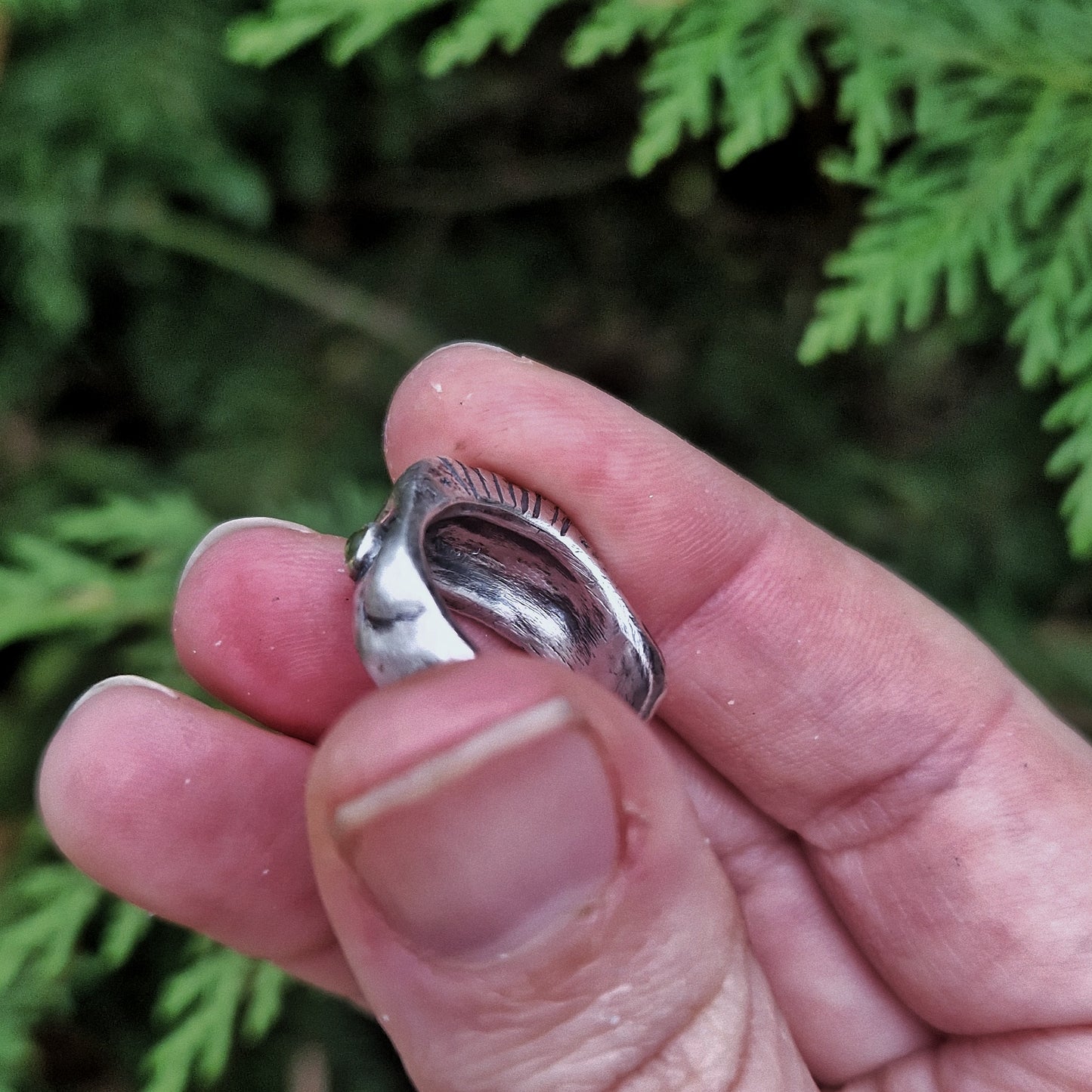 Silver Spiral Ring with Tourmaline