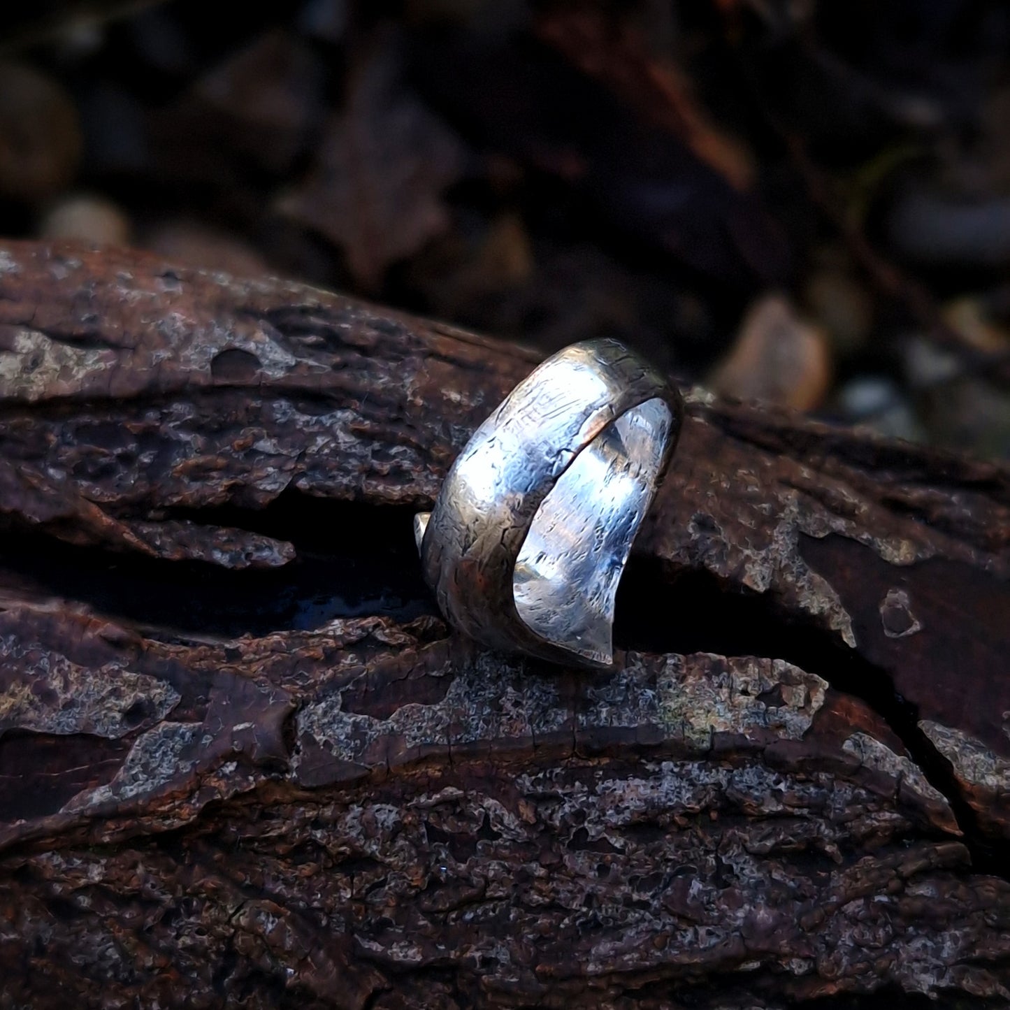 Large Silver Shield Ring