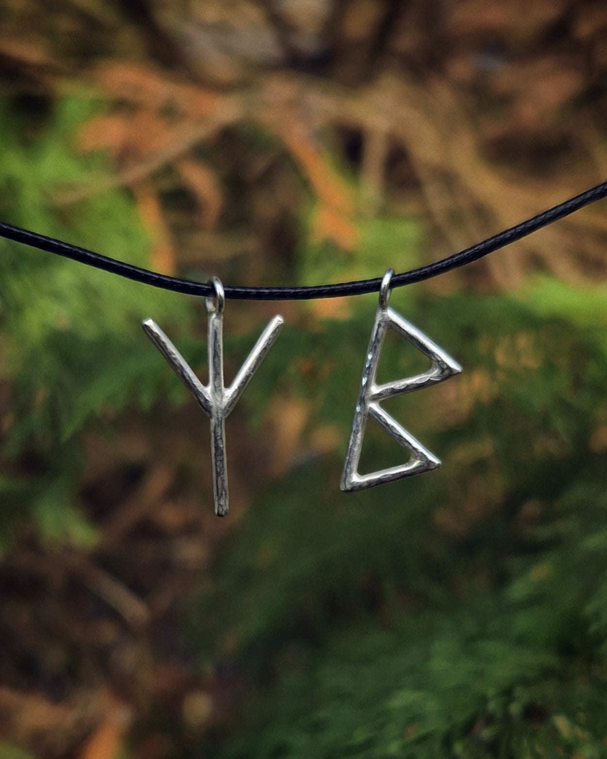 Protection Rune Necklace Silver Textured Rune Necklace charms, The Hobbit Rune, Protection Rune ...