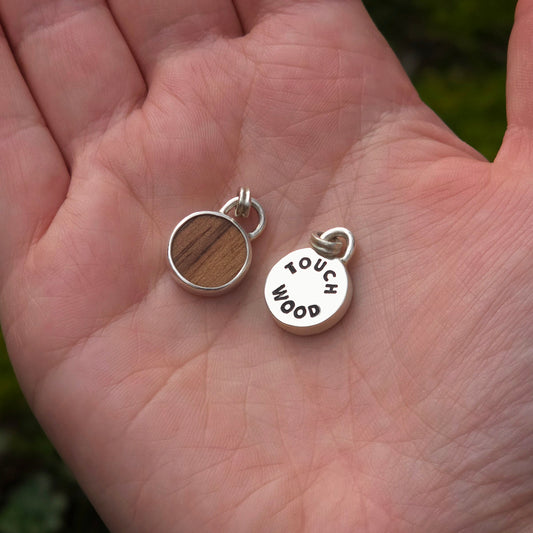 'Touch Wood' Silver Necklace Token
